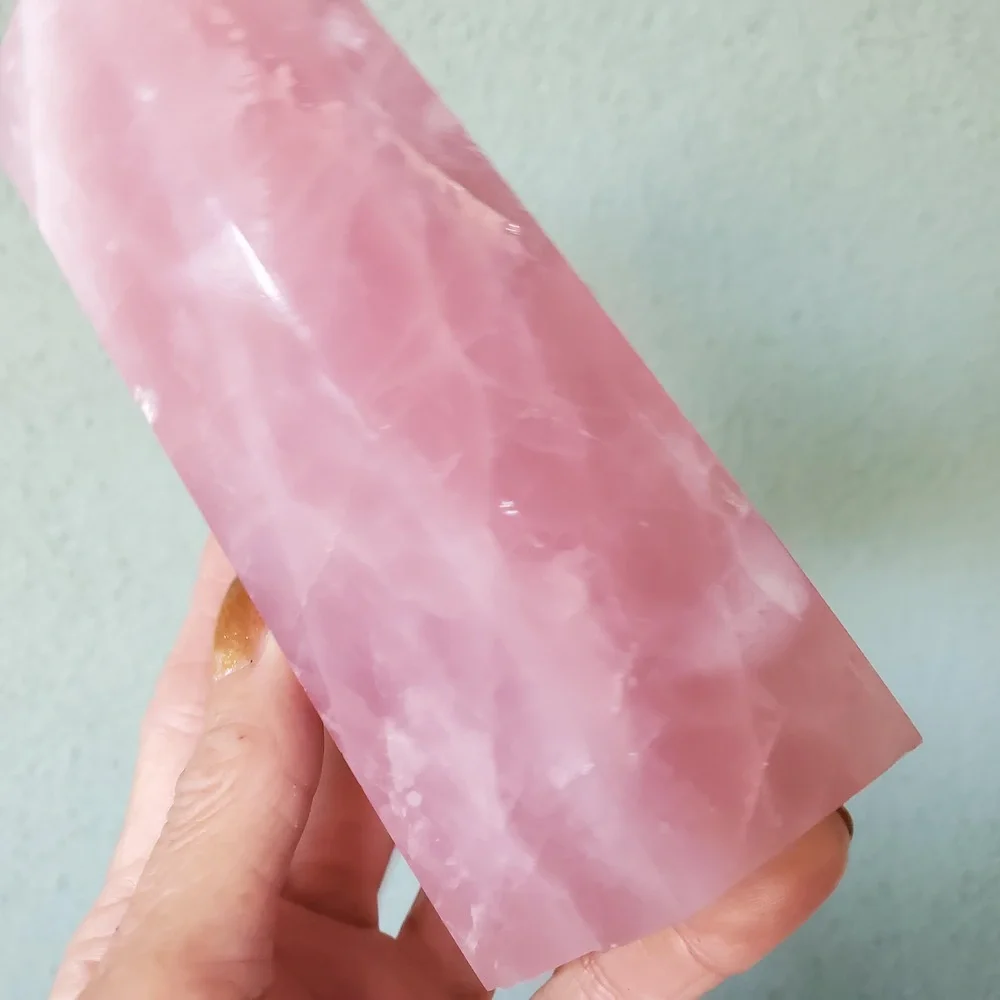Rose Quartz Deep Dark Pink Flashy Crystal Large Tower 868 grams